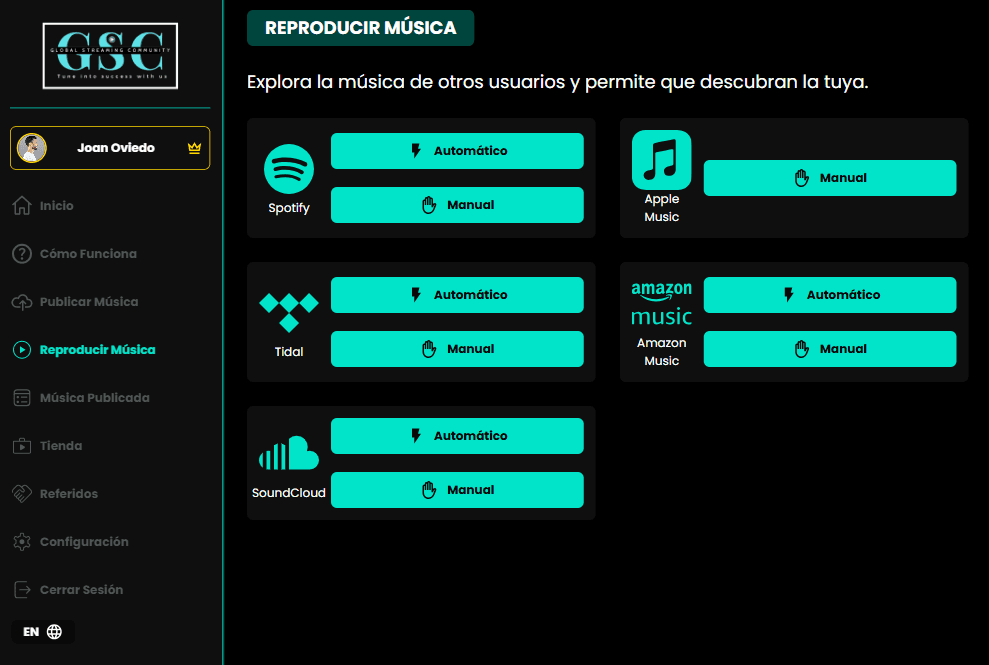 Vista previa del proyecto Global Streaming Community