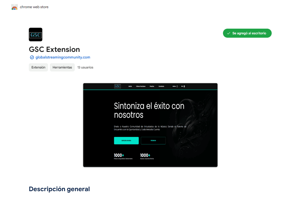 Vista previa del proyecto Global Streaming Community