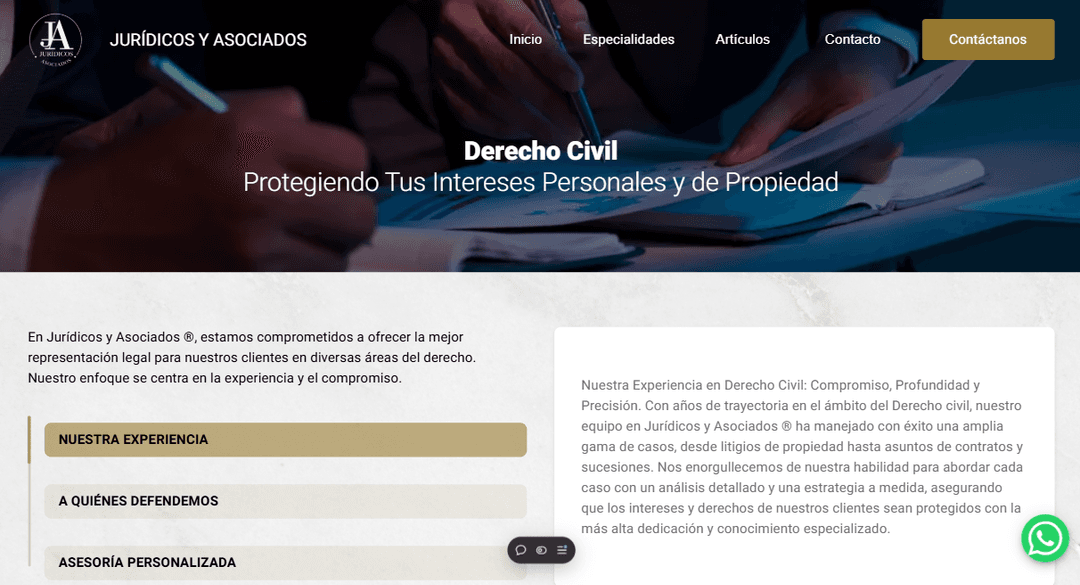 Vista previa del proyecto Jurídicos Asociados
